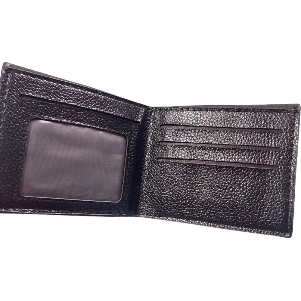 NEW Designer Inspired Black Gray Checkered Bifold Wallet
